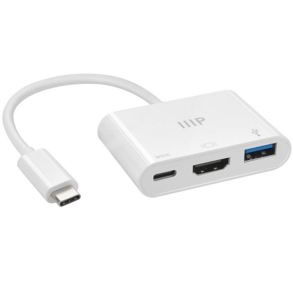 NWT Monoprice 3-in-1 USB-C to HDMI Multiport Adapter Compatible USB-C Laptops - Picture 7 of 9